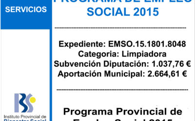 Subvención Diputación – Programa de Empleo Social 2015