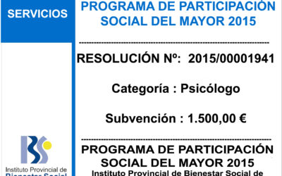 Subvención IPBS – Programa de Participación Social del Mayor 2015