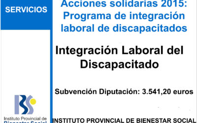 Subvención IPBS – Ayuda Integracion Laboral del Discapacitado 2015