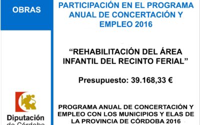 Subvención Diputación – Rehabilitación  del Área Infantil Recinto Ferial