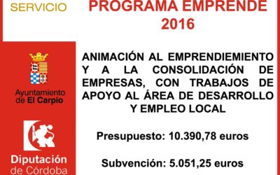 Subvención Diputación – Programa Emprende 2016