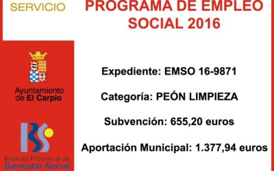 Subvención IPBS – Programa Empleo Social 2016
