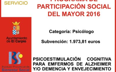 Subvención IPBS – Programa Participación Social del Mayor y Envejecimiento Activo 2016