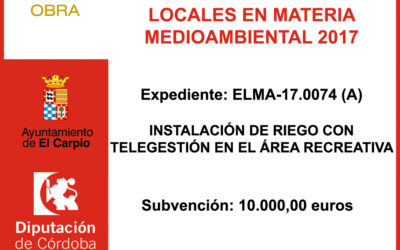 Subvención Diputación – MATERIA MEDIOAMBIENTAL 2017