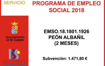 Subvención Diputación – Programa de Empleo Social_2018