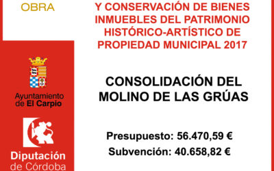 Subvención Diputación – Restauración y Conservación de Bienes Inmuebles de Carácter Histórico-Artístico de Propiedad Municipal 2017