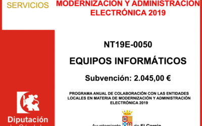 Subvención Diputación – Modernización y Administración Electrónica 2019