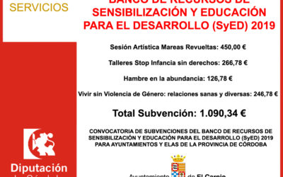 Subvención Diputación – BANCO DE RECURSOS DE SENSIBILIZACIÓN Y EDUCACIÓN PARA EL DESARROLLO (SyED) 2019
