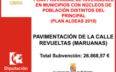 Subvención Diputación – Pavimentación de la Calle Revueltas (Maruanas)