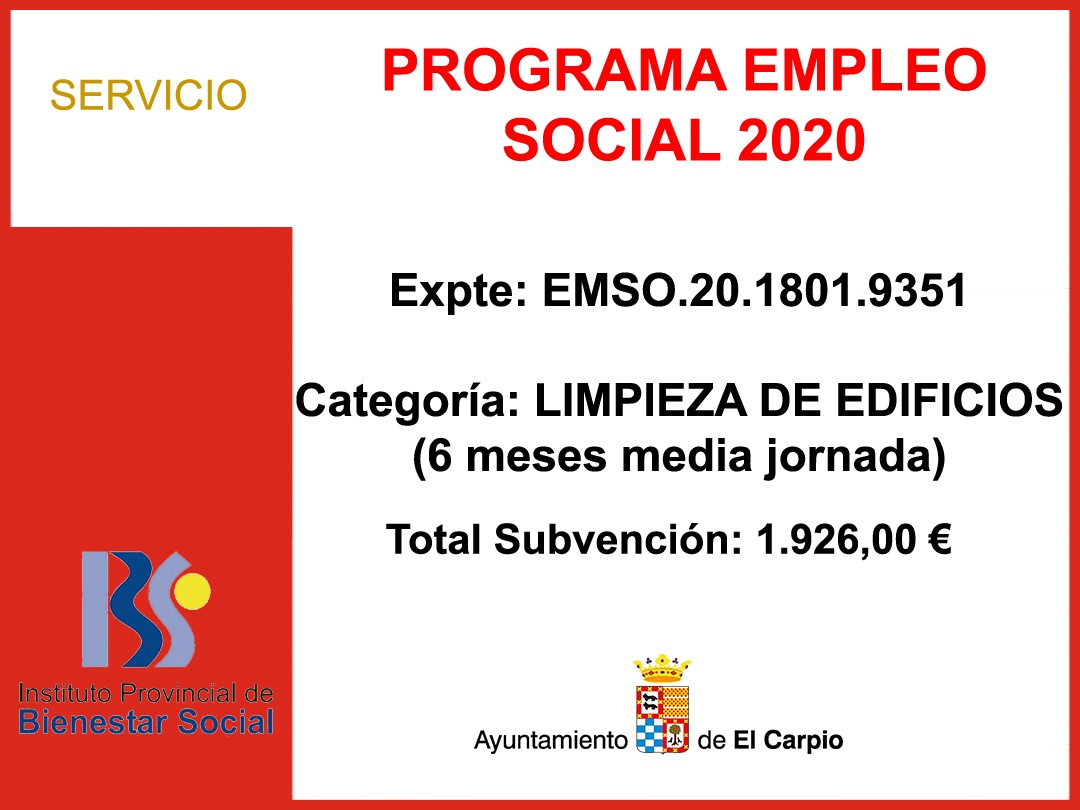 PROGRAMA EMPLEO SOCIAL 2020