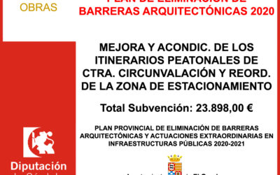 Subvención Diputación – PLAN DE ELIMINACIÓN DE BARRERAS ARQUITECTÓNICAS 2020-2021