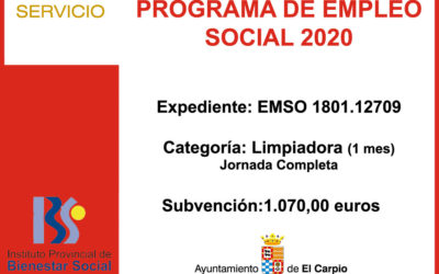 Subvención IPBS – PROGRAMA EMPLEO SOCIAL 2020