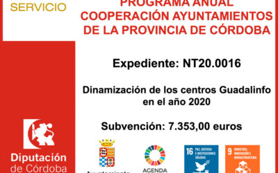 Subvención Diputación – DINAMIZACIÓN DE LOS CENTROS GUADALINFO 2020