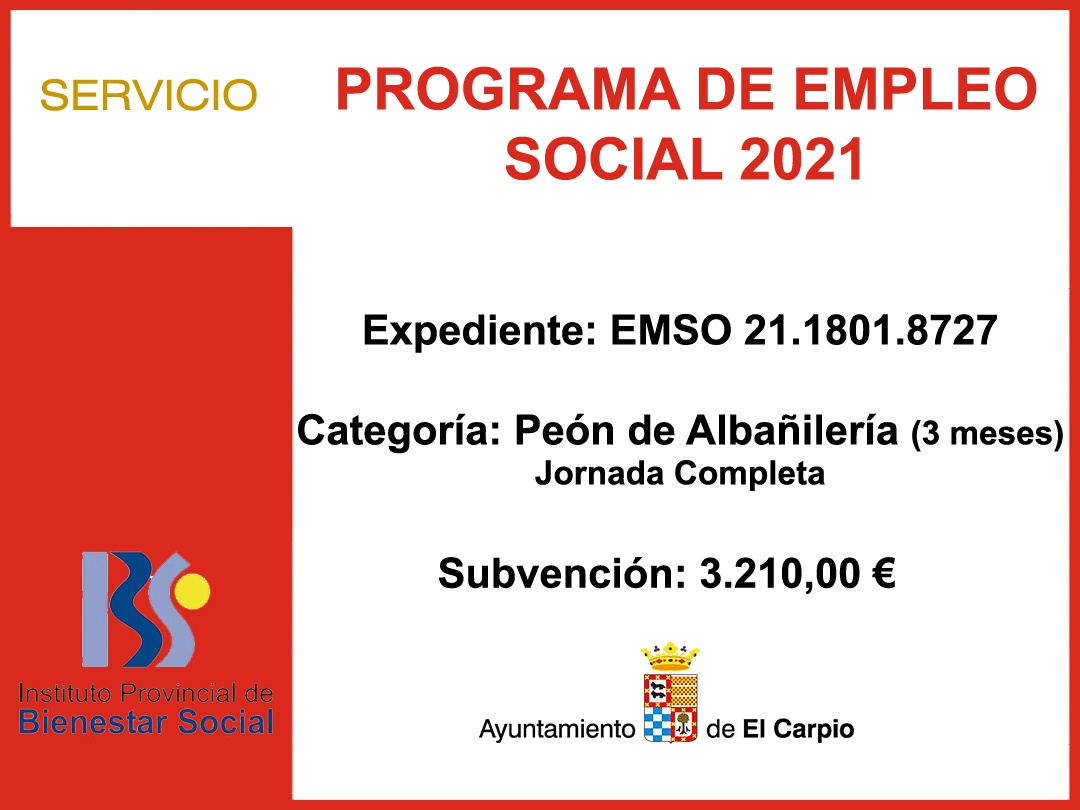 Subvención IPBS – PROGRAMA EMPLEO SOCIAL 2021