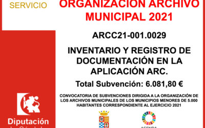 Subvención Diputación – ORGANIZACIÓN ARCHIVOS MUNICIPALES 2021