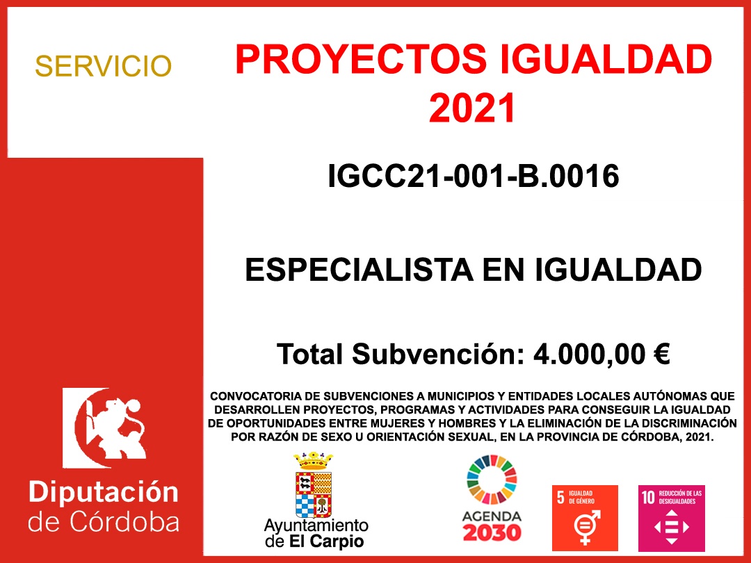 Subvención Diputación – PROYECTOS IGUALDAD 2021