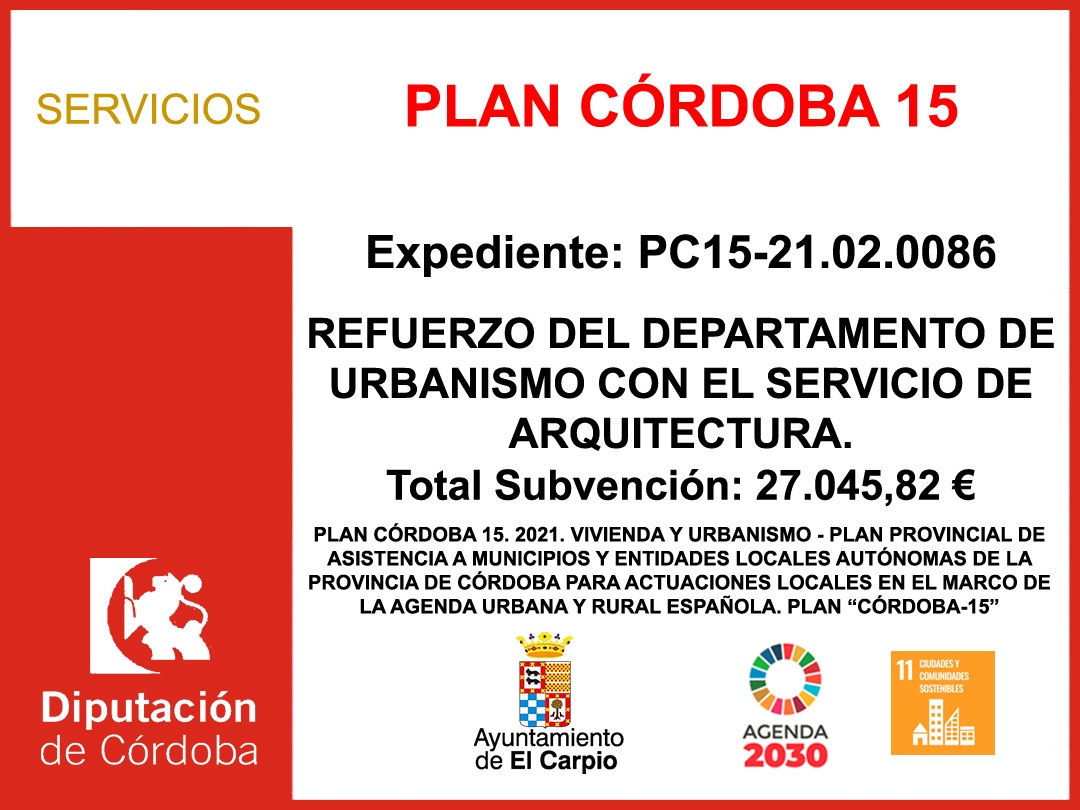 Subvención Diputación – PLAN CÓRDOBA 15 (2021)