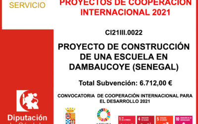 Subvención Diputación – PROYECTOS DE COOPERACIÓN INTERNACIONAL (2021)