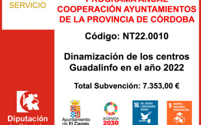 Subvención Diputación – DINAMIZACIÓN DE LOS CENTROS GUADALINFO 2022
