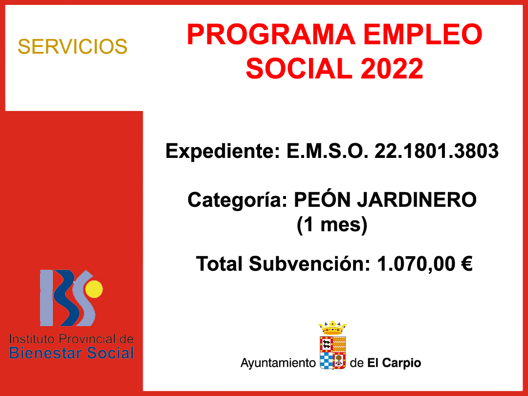 Subvención IPBS – PROGRAMA EMPLEO SOCIAL 2022