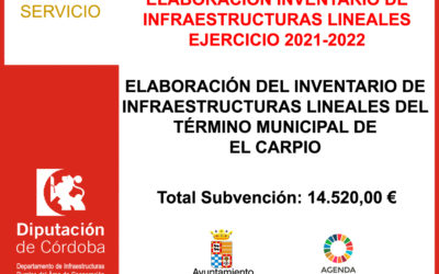 Subvención Diputación – ELABORACIÓN INVENTARIO DE INFRAESTRUCTURAS LINEALES EJERCICIO 2021-2022