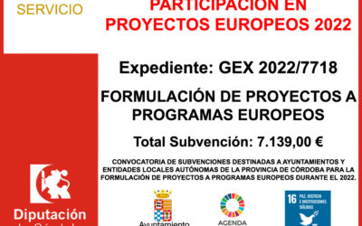 Subvención Diputación – PARTICIPACIÓN EN PROYECTOS EUROPEOS 2022