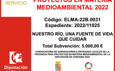 Subvención Diputación – PROYECTOS EN MATERIA MEDIOAMBIENTAL 2022