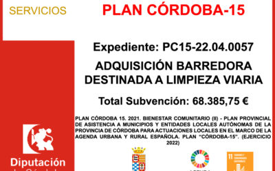 Subvención Diputación – PLAN CORDOBA-15 (2022)