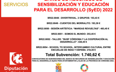 Subvención Diputación – BANCO DE RECURSOS DE SENSIBILIZACIÓN Y EDUCACIÓN PARA EL DESARROLLO (SyED) 2022