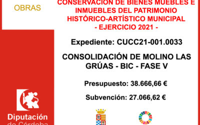 Subvención Diputación – CONSOLIDACIÓN DEL MOLINO DE LAS GRÚAS (FASE V)