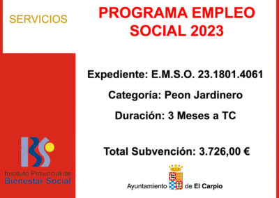 Subvención IPBS – PROGRAMA EMPLEO SOCIAL 2023