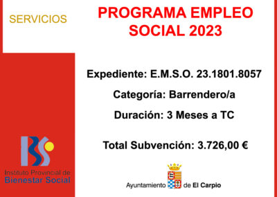 Subvención IPBS – PROGRAMA EMPLEO SOCIAL 2023