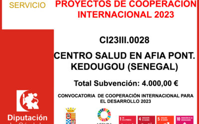 Subvención Diputación – PROYECTOS DE COOPERACIÓN INTERNACIONAL 2023