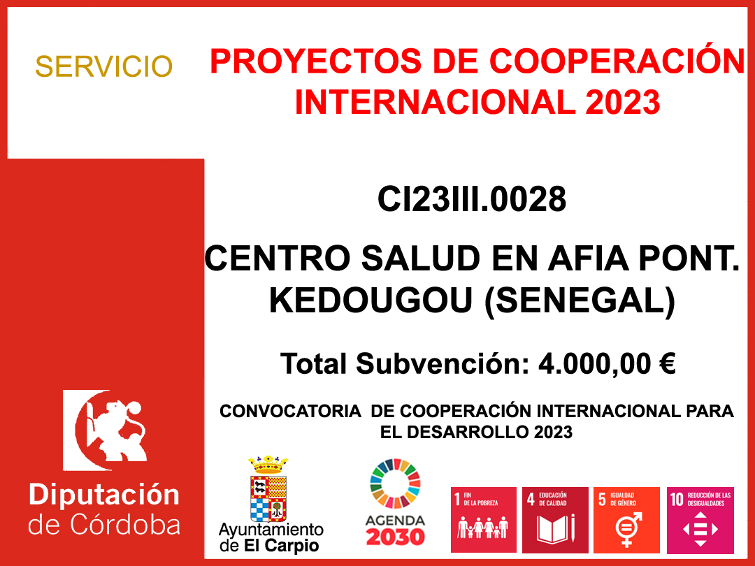 Subvención Diputación – PROYECTOS DE COOPERACIÓN INTERNACIONAL 2023