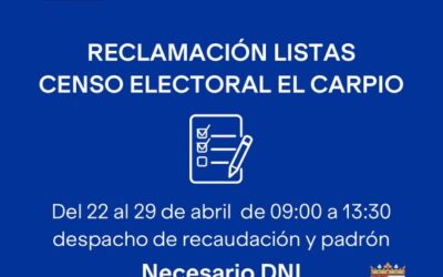 RECLAMACIÓN LISTAS CENSO ELECTORAL EL CARPIO