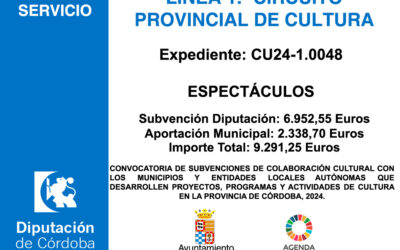 Subvención Diputación – CIRCUITO PROVINCIAL DE CULTURA 2024 – LÍNEA 1