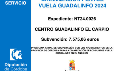 Subvención Diputación – DINAMIZACIÓN PUNTO VUELA GUADALINFO EL CARPIO 2024