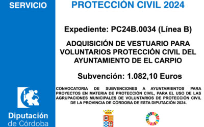 Subvención Diputación – PROTECCIÓN CIVIL 2024