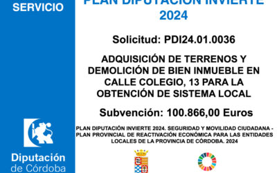 Subvención Diputación – PLAN DIPUTACIÓN INVIERTE 2024